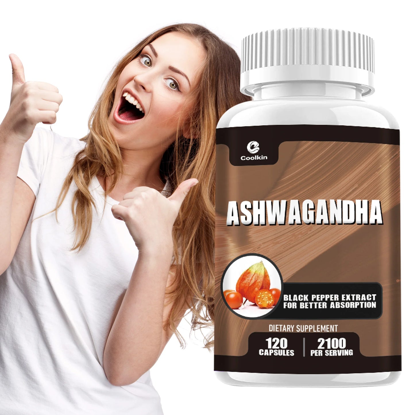 Ashwagandha Capsules - Supports Energy, Reduces Anxiety, Relaxation, Improving Sleep, Enhancing Immunity - 120 Capsules