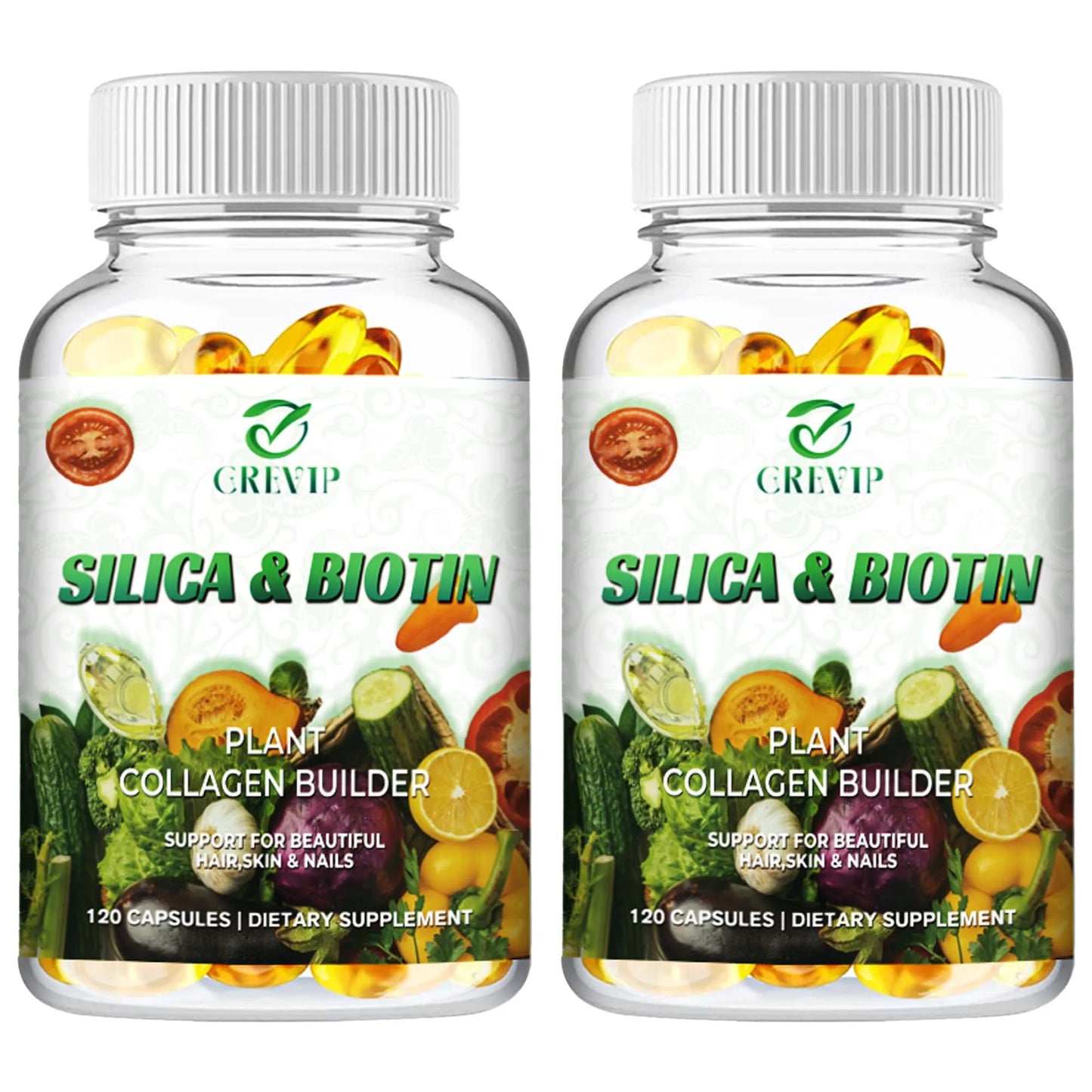 Vegan Collagen Supplement - Biotin - Hair, Skin, Nails and Joint Support - 120 Capsules