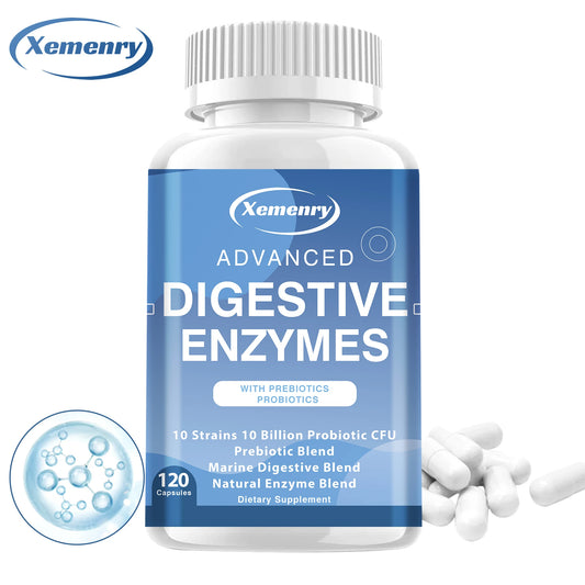 Digestive Enzyme Capsules - with Prebiotics & Probiotics - for Intestinal Digestion and Immune Support - 120 Capsules