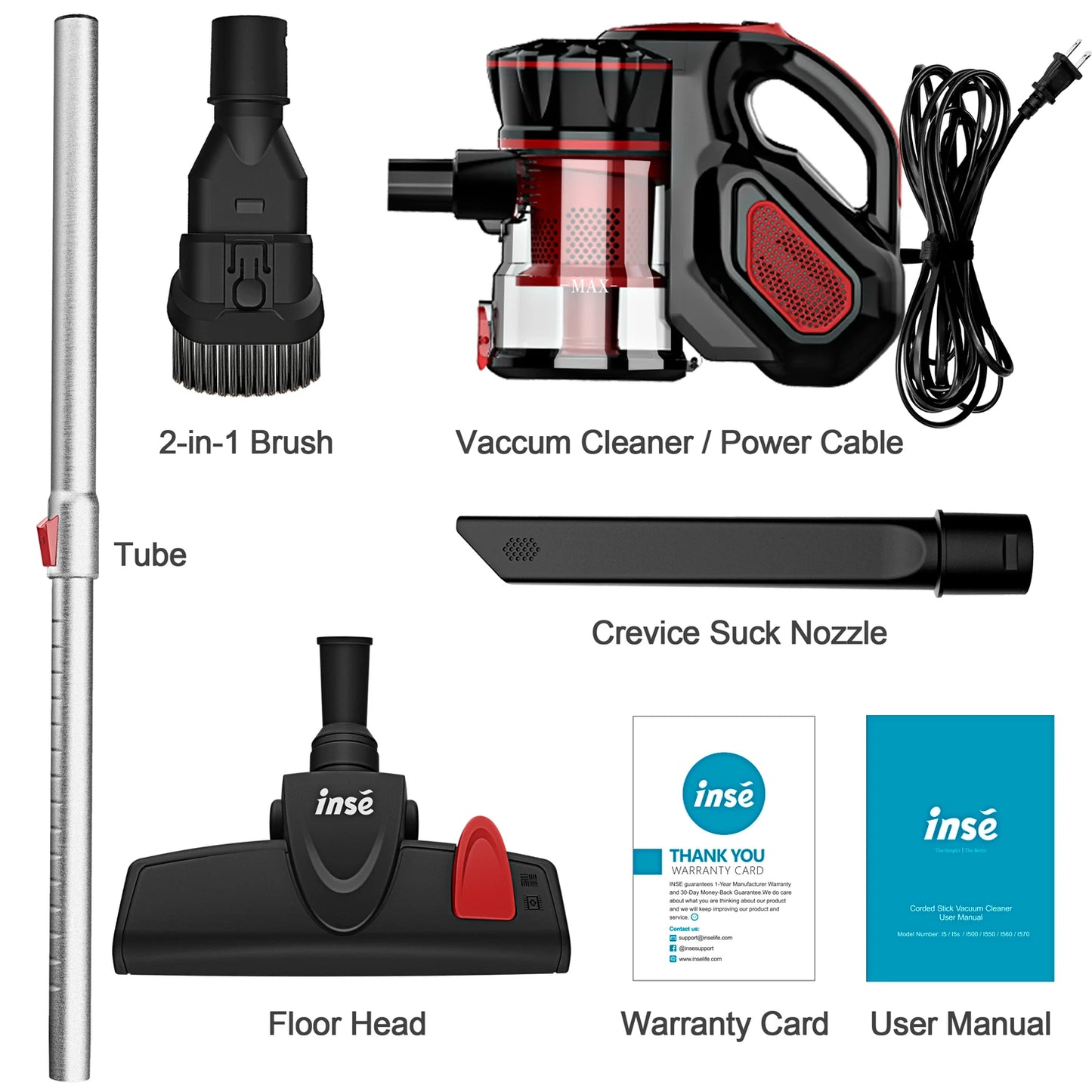 Vacuum Cleaner Corded 18Kpa Powerful Suction 600W Motor Handheld Vacuum Cleaner Multipurpose 3 in 1 Household Cleaning Appliance