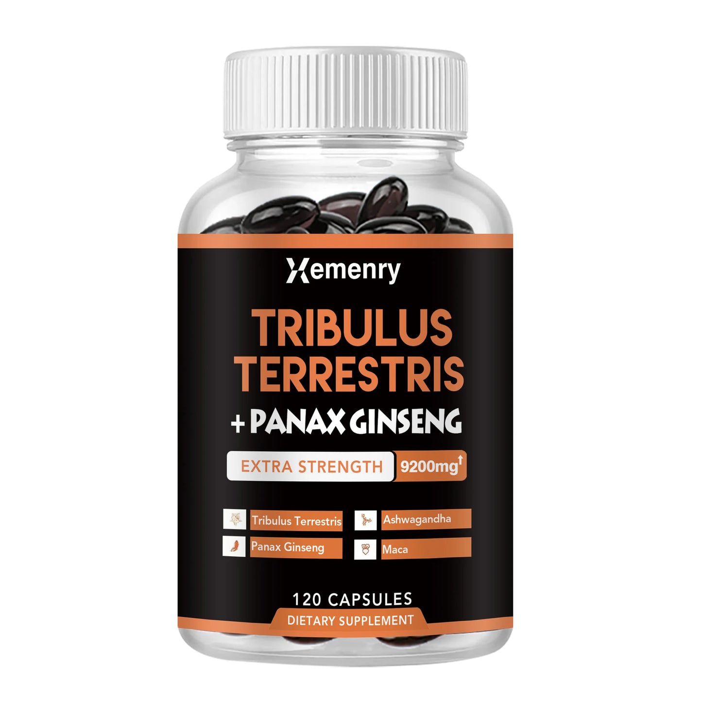 Tribulus Terrestris + Ginseng - Improves Strength, Endurance and Energy for Better Athletic Performance - 120 Capsules