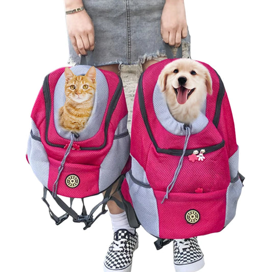 Outdoor Pet Dog Carrier Bag Portable Travel Backpack  Front Bag Double Shoulder Mesh Backpack Head Carrying Bags For Cat