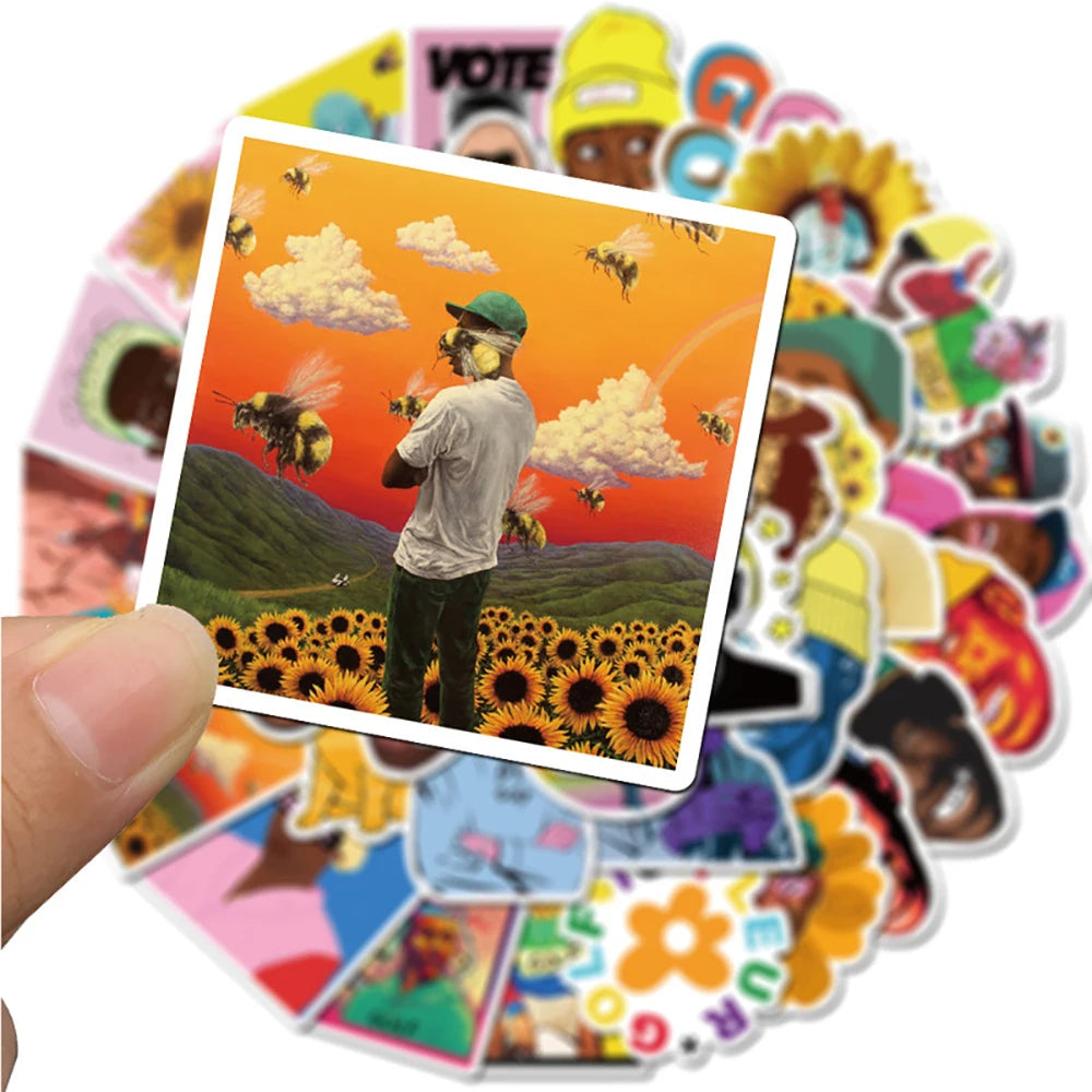 10/30/50PCS Rapper Tyler The Creator Stickers DIY Skateboard Guitar Motorcycle Laptop Luggage Classic Toy Cool Sticker Decals