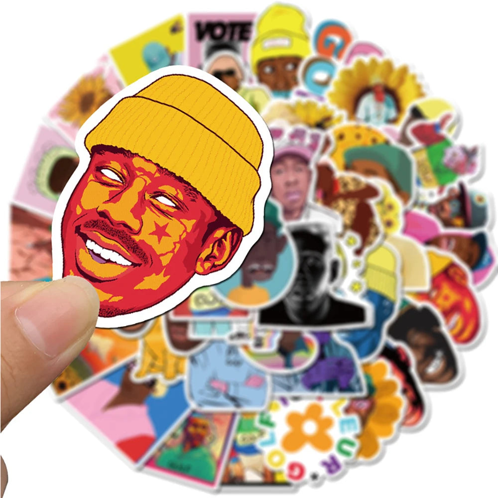 10/30/50PCS Rapper Tyler The Creator Stickers DIY Skateboard Guitar Motorcycle Laptop Luggage Classic Toy Cool Sticker Decals