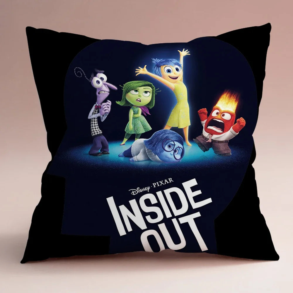 Inside Out 2 Envy Anger Anxiety Disgust Peach Skin Velvet Pillowcase Anime Peripheral Sofa Cushion Waist Pillow Birthday Gifts