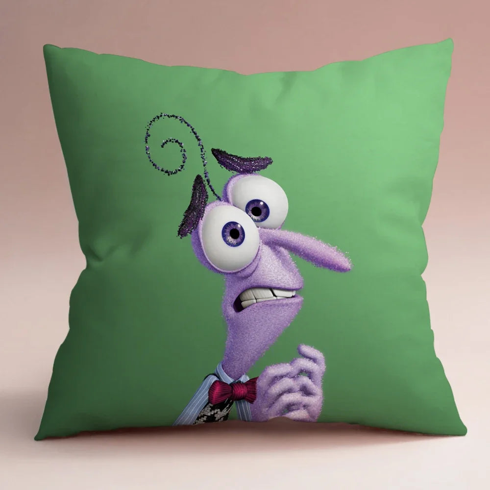 Inside Out 2 Envy Anger Anxiety Disgust Peach Skin Velvet Pillowcase Anime Peripheral Sofa Cushion Waist Pillow Birthday Gifts