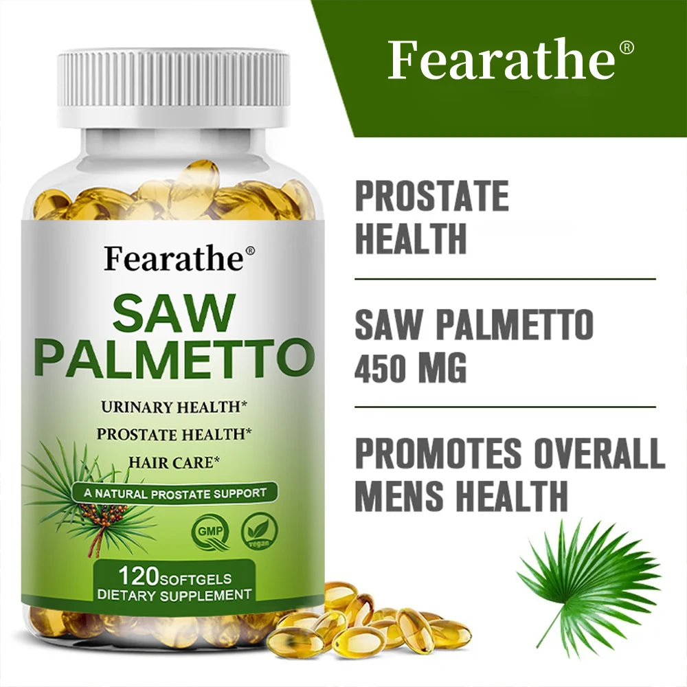 Saw Palmetto 500 mg Prostate Supplements Urinary and Prostate Health, Hair Care and Hair Loss Capsules