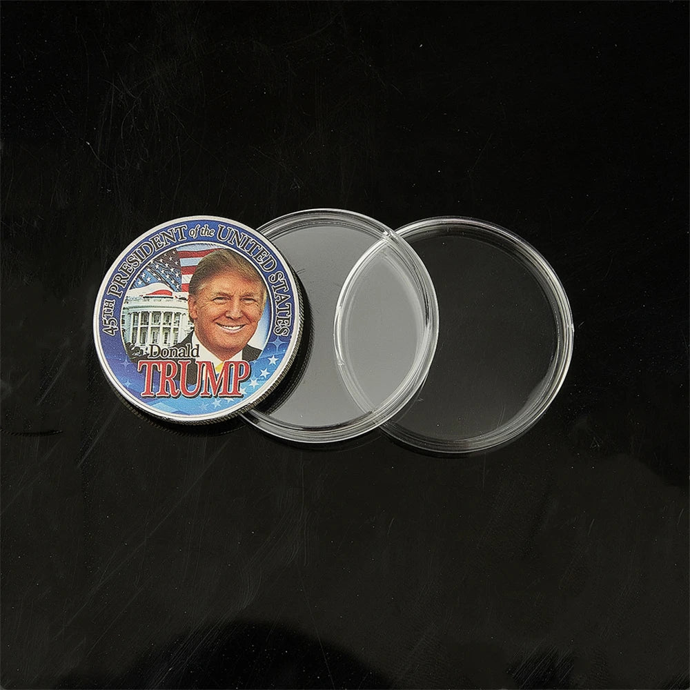 USA 45th President Donald Trump 1OZ Silver Value Collectible Symbol Coin W/ Capsule Display