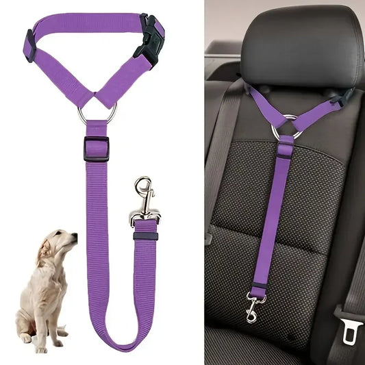 Vehicle Seatbelt Harness Pet Dog Seat Belt for Car Headrest with Elastic Bungee for Safety for Small Medium Large Dogs and Cats