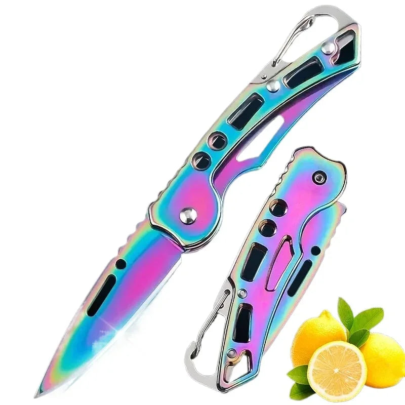 Stainless Steel Keychain Folding Knife Outdoor Carrying Knife Mirror Sharp Pocket Knife Fruit Knife Folding Knife Outdoor Tool