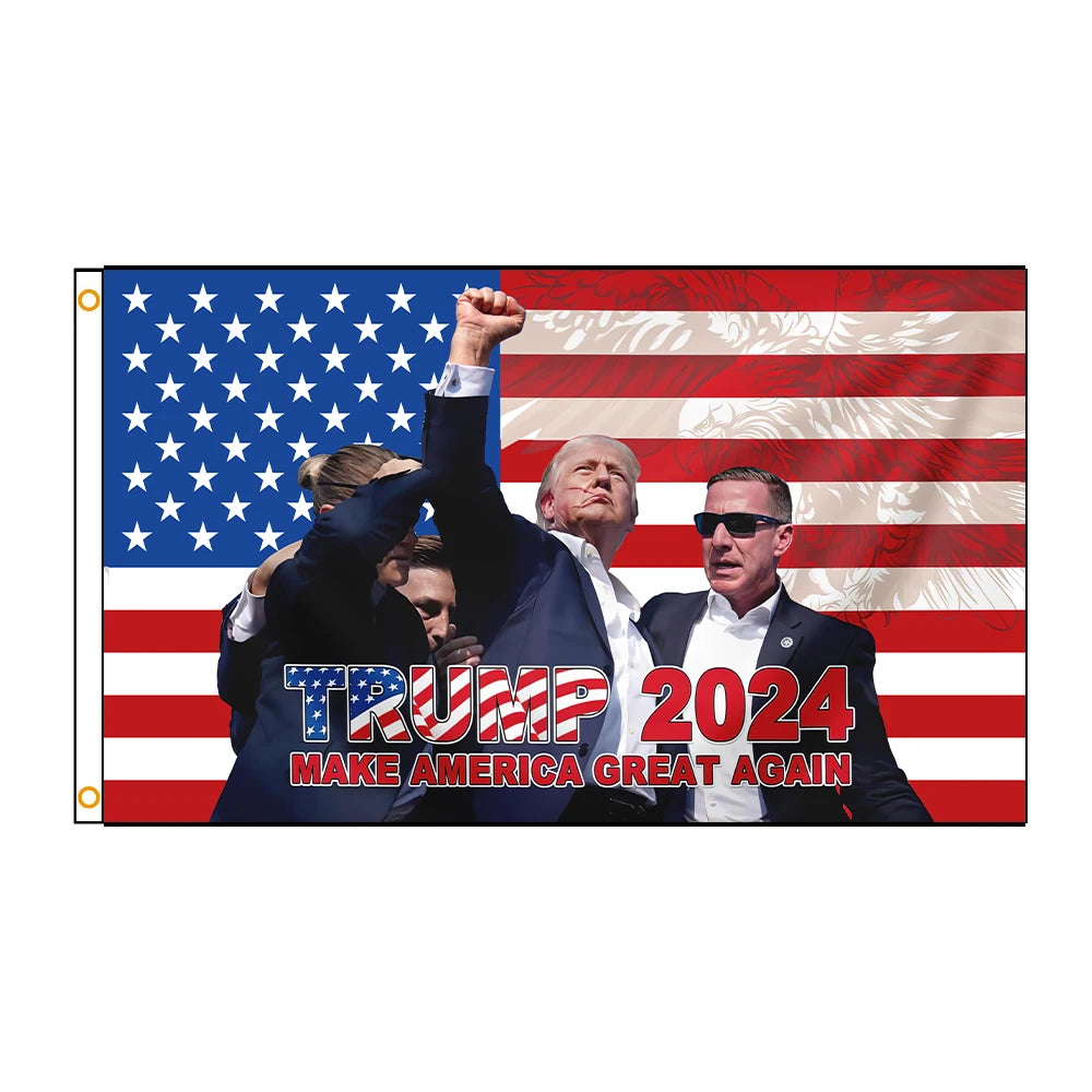 90x150cm 3x5FTS Trump 2024 Make America Great Again Flag Patriotic Eagle Donald Trump Flag MAGA Merch