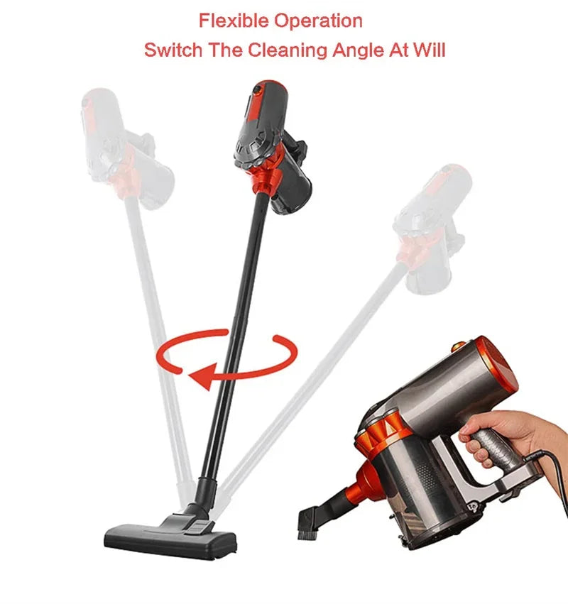 Corded Vacuum Cleaner 600W Household Handheld Multifunction 16KPa Strong Suction Vacuum Cleaner 2-in-1 Dust Collector Aspirator