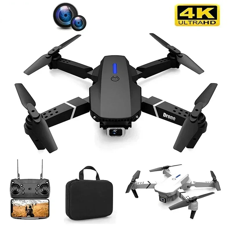 2024 E88Pro RC Drone 4K Professinal With 1080P Wide Angle HD Camera Foldable Helicopter WIFI FPV Height Hold Gift Toy