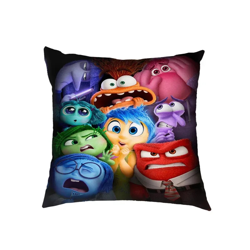 Inside Out 2 Envy Anger Anxiety Disgust Peach Skin Velvet Pillowcase Anime Peripheral Sofa Cushion Waist Pillow Birthday Gifts