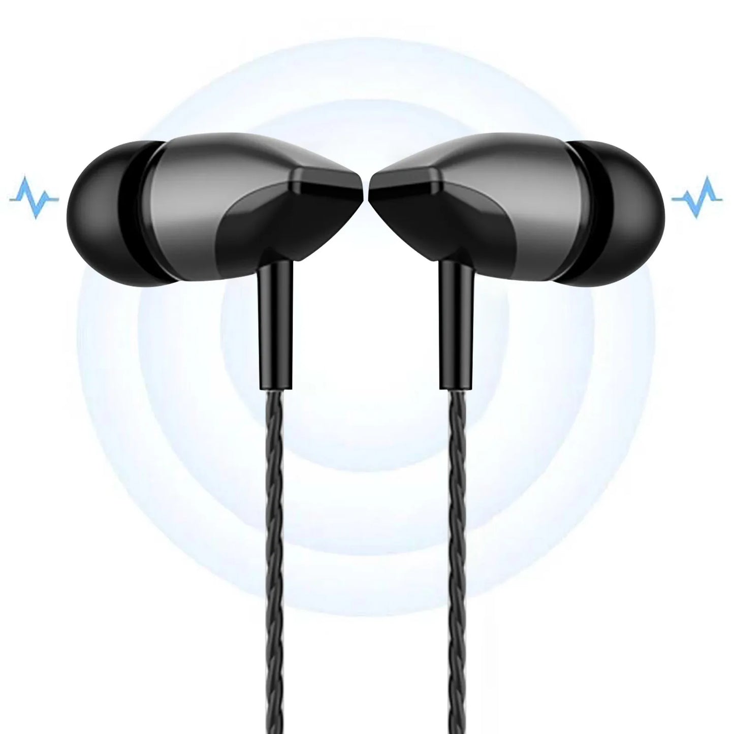 Wired Headphones Stereo 3.5mm In-Ear Running Music Game Noise Cancel Earphone With Mic For Mobile Phone Mobile Pc Pad Laptop