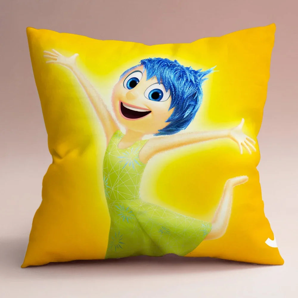 Inside Out 2 Envy Anger Anxiety Disgust Peach Skin Velvet Pillowcase Anime Peripheral Sofa Cushion Waist Pillow Birthday Gifts