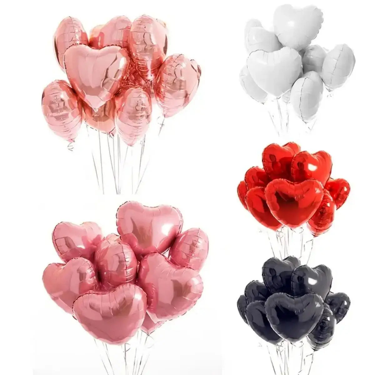 10pcs 18inch Rose Gold Red Pink Love Heart Foil Balloons Valentines Wedding Decoration Helium Balloon Birthday Party Supplies