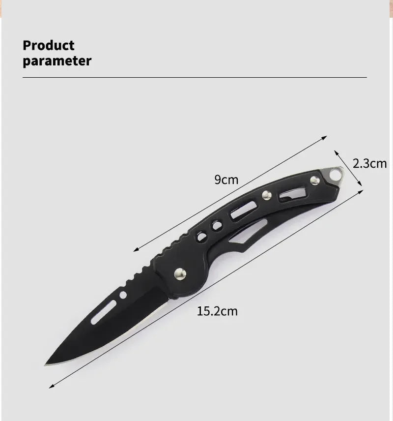 Stainless Steel Keychain Folding Knife Outdoor Carrying Knife Mirror Sharp Pocket Knife Fruit Knife Folding Knife Outdoor Tool