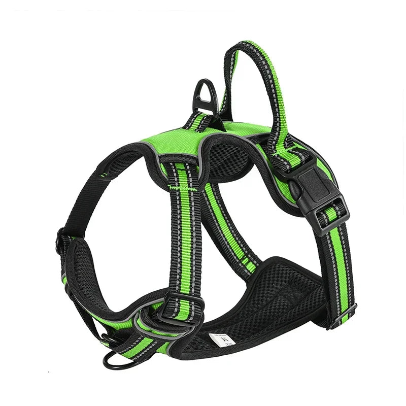 Adjustable Nylon Dog Harness Vest Reflective Soft Breathable No Pull Dog Harness Pet Harness Leash For Small Large Dogs