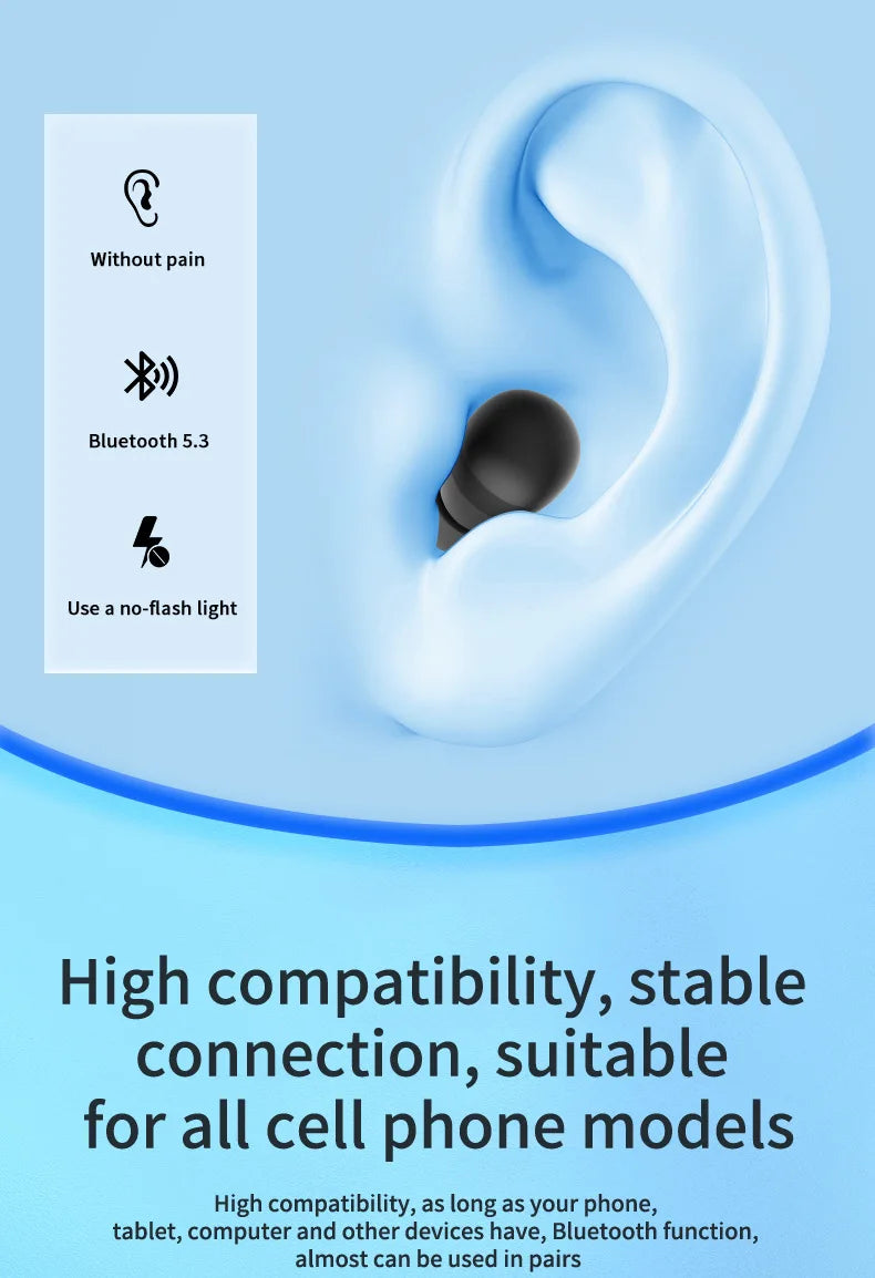 Wireless Bluetooth Headset Mini Ultra Small Sleep New Invisible High Sound Quality Noise Reduction To Work And Class Can Not See