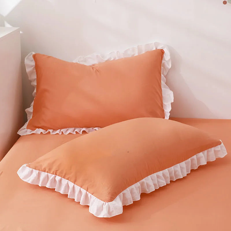 Princess Pillowcases With Ruffles Multiple Sizes Pillow Cover Comfortable Pillow Case For Adults Kids