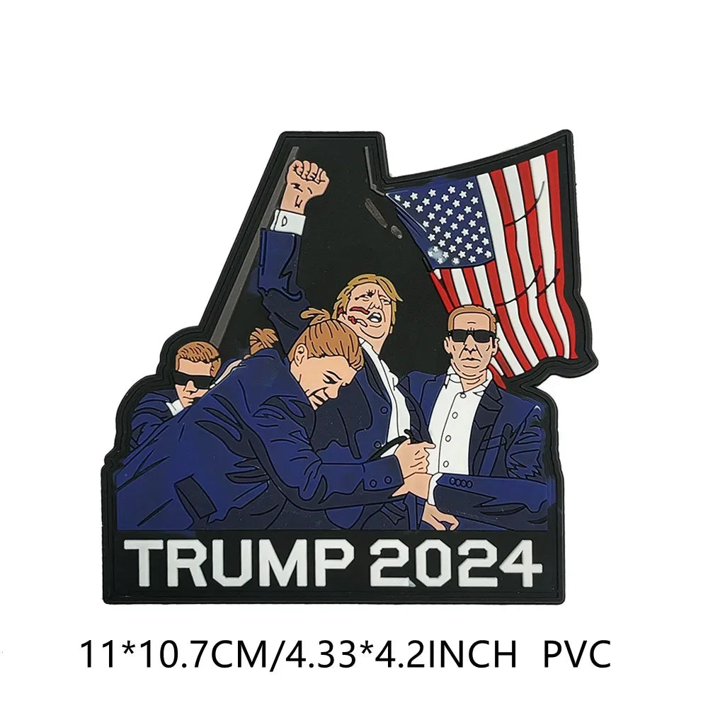 2024 TRUMP MAGA SAVE AMERICA AGAIN Embroidery Hook Loop MAKE AMERICA GREAT AGAIN Fasteners Patch Tactical Emblem