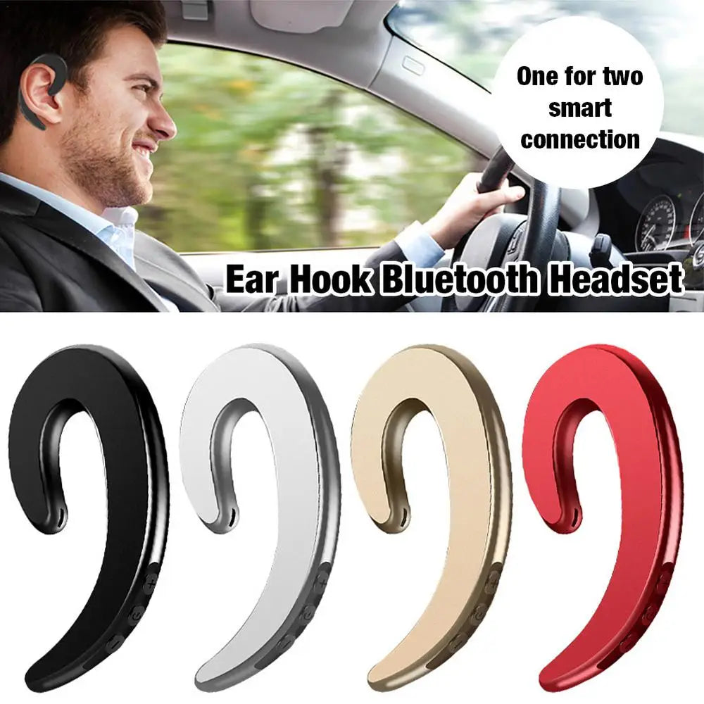 Wireless Blutooth Bone Conduction 3D Stereo Sweat-resistant Earhook with Mic Car Driver Earphone Noise Cancelling Headphone