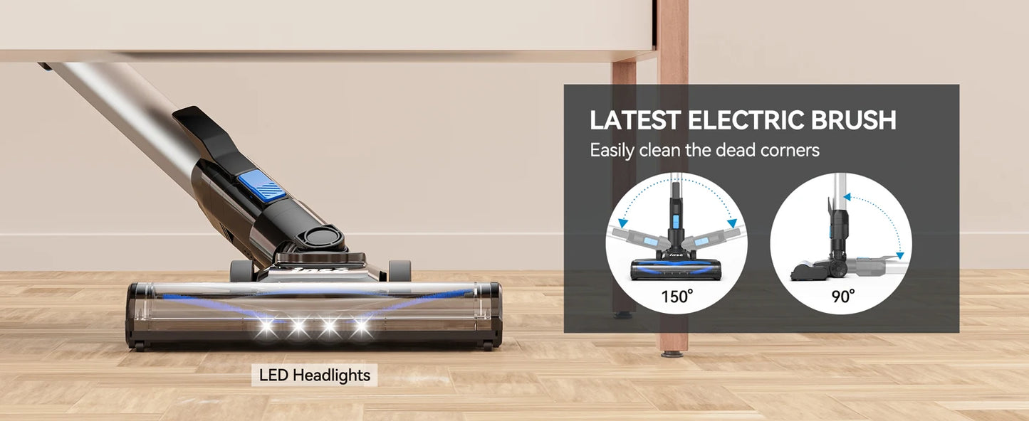 INSE Cordless Vacuum Cleaner, 20Kpa Lightweight Stick Vacuum with 2200mAh Battery, for Hard Floor Carpet Hair Car Cleaning