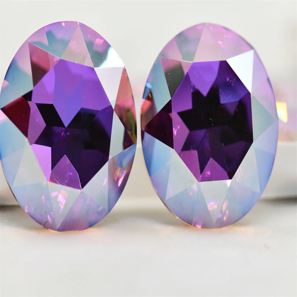 k9 pink purple  glass crystal stone  for jewels making Rhinestones for DIY Apparel Clothing Decoration teadrop Rivoli (D502TRMO)