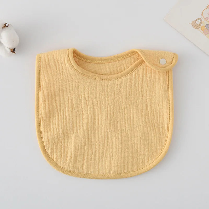 Solid Gauze U-shaped Baby Bibs New 6 Layers Cotton Saliva Towel Newborn Burp Cloths Scarf for Boy Girl Cute Feeding Drool Bib