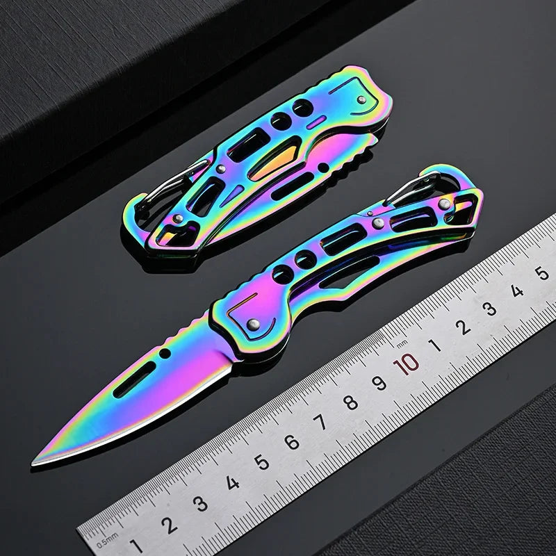 Stainless Steel Keychain Folding Knife Outdoor Carrying Knife Mirror Sharp Pocket Knife Fruit Knife Folding Knife Outdoor Tool