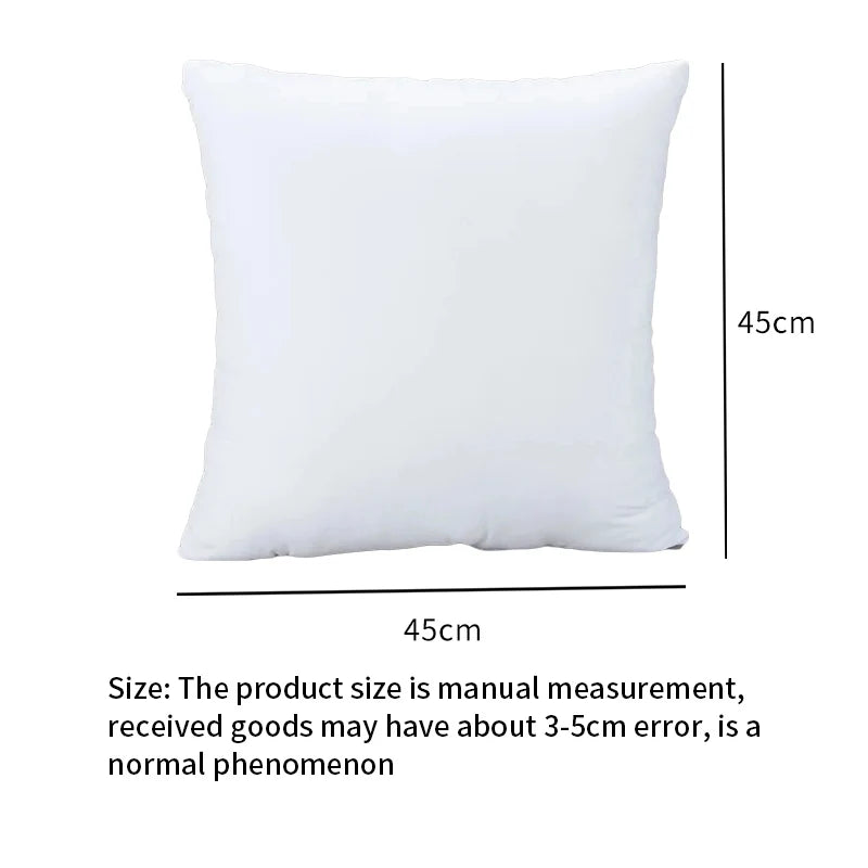 100%cotton Standard White Bounce Back Pillow Cushion Core Sofa Car Seat Home Interior Decor Pillows30x30/40x40/45x45/60x80cm