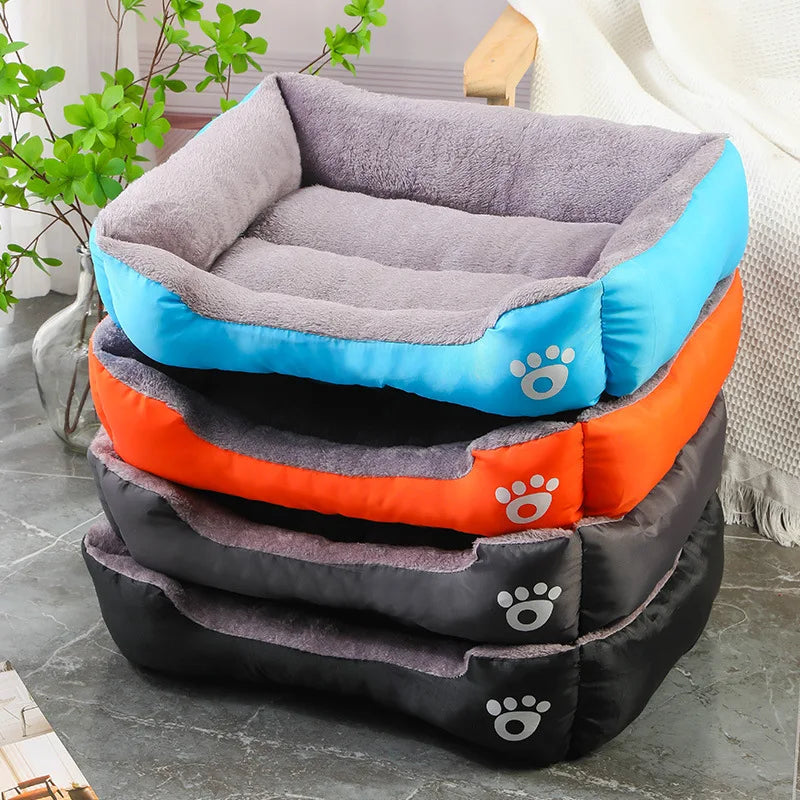 Color Square Winter Soft Warm House for Dog Bed for Dog Mat Waterproof Cat Bed Pet Bed for Large Medium Small Dog House