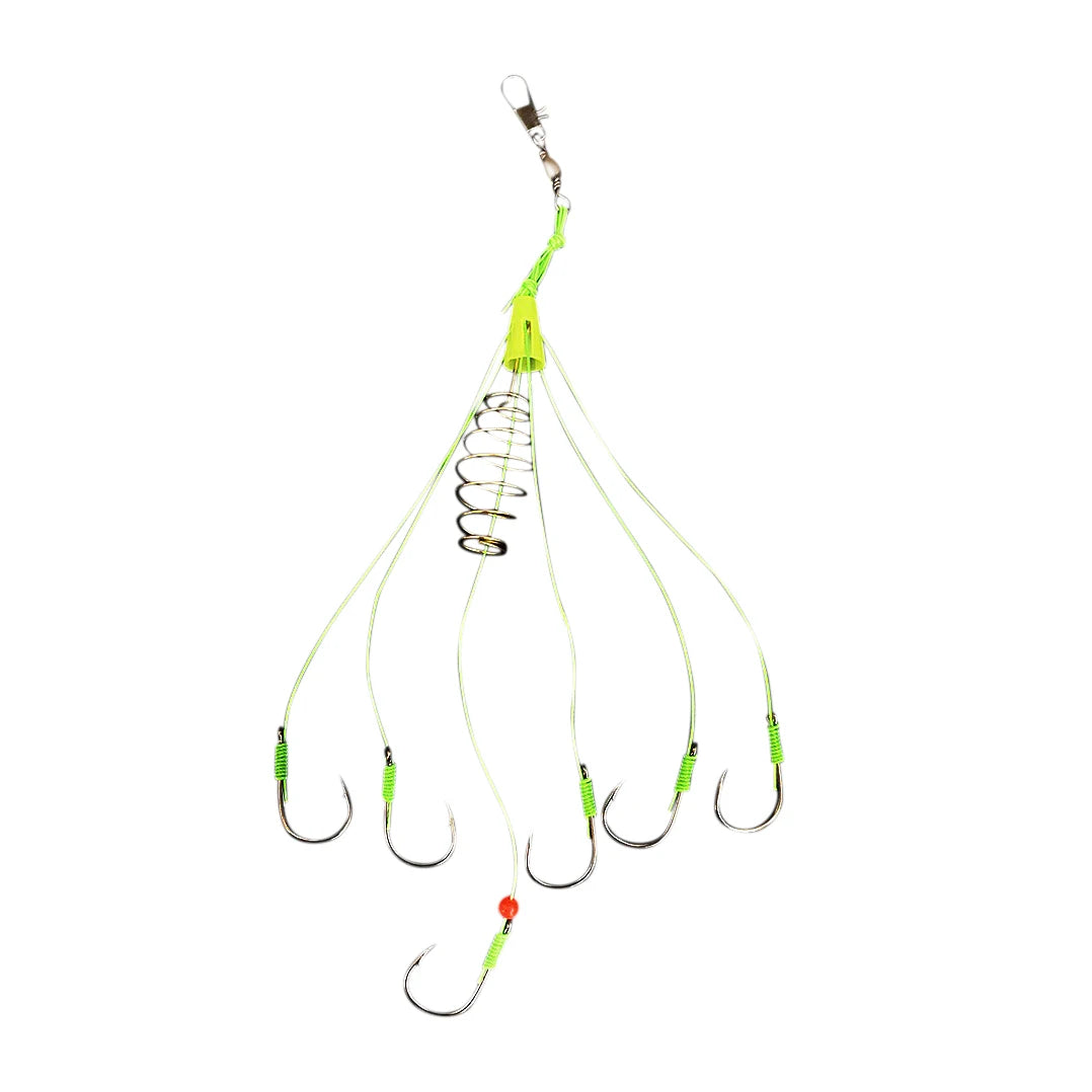 4pcs/Box Explosion Fishing Hook 6#-13# Fishing Lure Bait Trap Feeder Cage Fishing Hook with Stainless Steel Springs