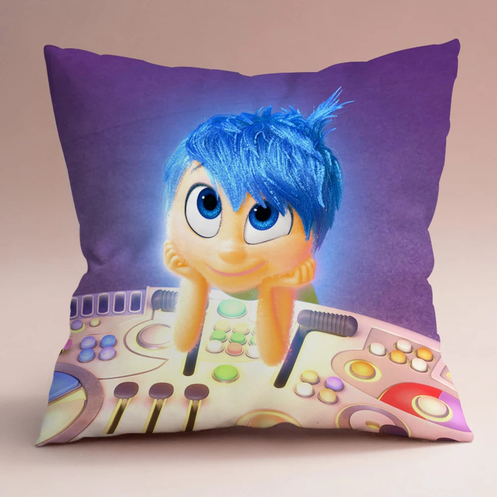 Inside Out 2 Envy Anger Anxiety Disgust Peach Skin Velvet Pillowcase Anime Peripheral Sofa Cushion Waist Pillow Birthday Gifts