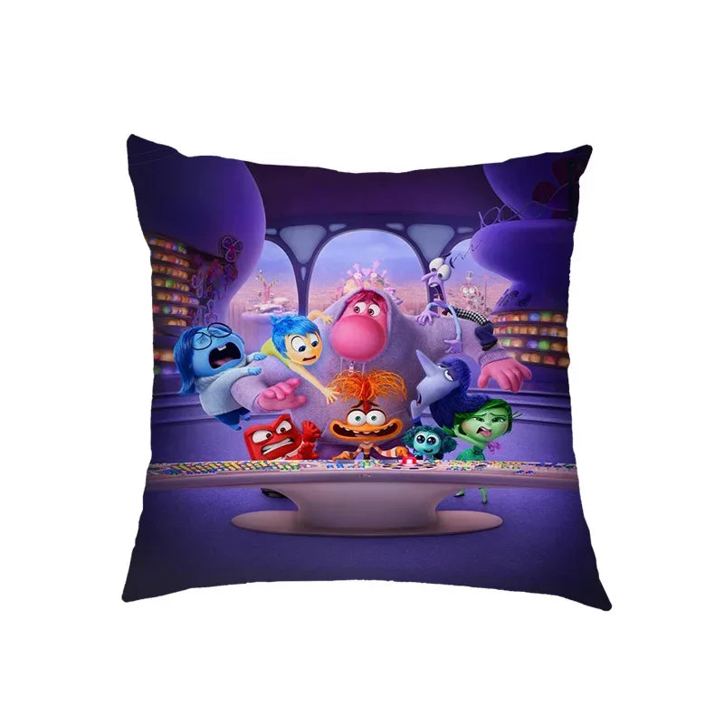 Inside Out 2 Envy Anger Anxiety Disgust Peach Skin Velvet Pillowcase Anime Peripheral Sofa Cushion Waist Pillow Birthday Gifts