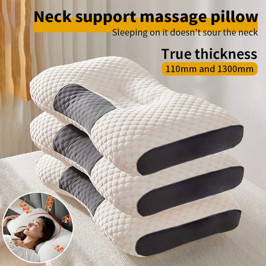 1PC Neck Pillow Help Sleep Protect The Neck Cervical Orthopedic Soybean Fiber Massage Household SPA Pillow For Sleeping Almohada