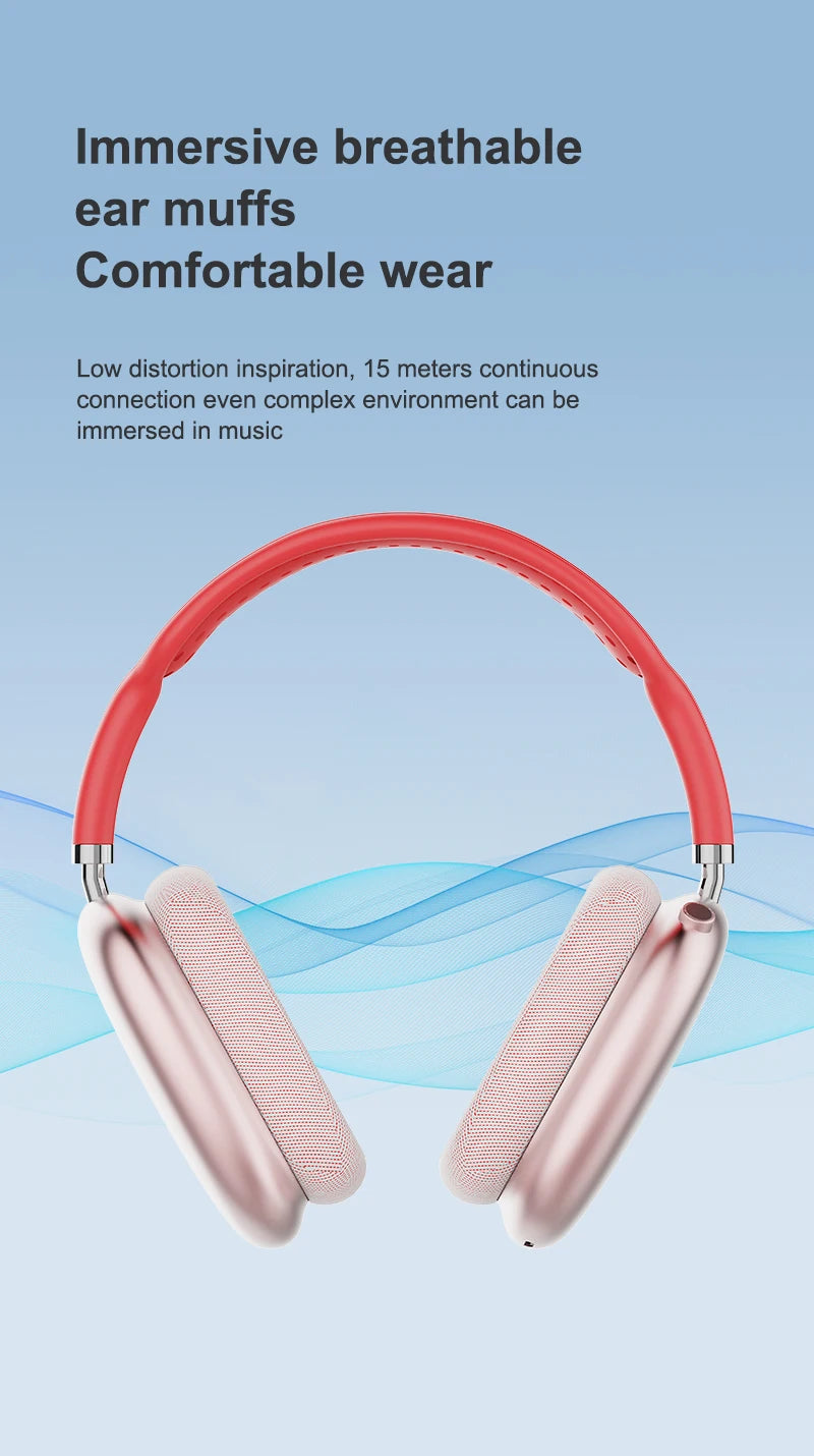 Wireless Bluetooth Headset Stereo Noise Cancellation Long Battery Life Gaming Headset Foldable Headset with Headset Case