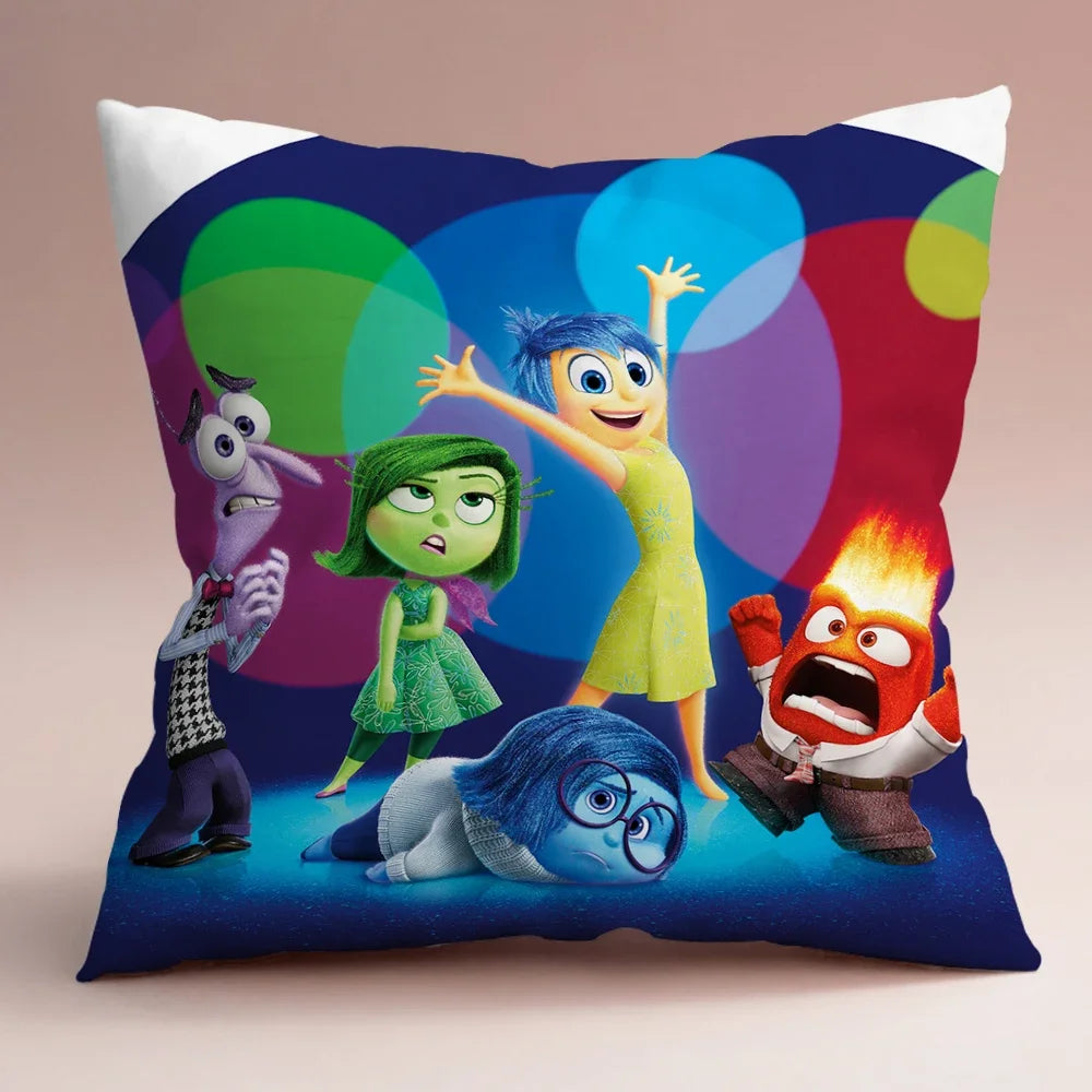 Inside Out 2 Envy Anger Anxiety Disgust Peach Skin Velvet Pillowcase Anime Peripheral Sofa Cushion Waist Pillow Birthday Gifts