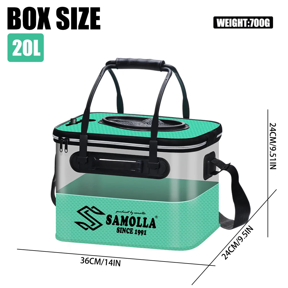 Fishing Bucket Folding Thickening Living Fish Bucket Without Oxygen Pump Portable EVA Water Tank Outdoor Fishing Live Fish Box