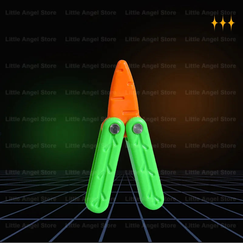 New 3D Printed Gravity Claw Knife Toy Stress Relief Butterfly Fidget Hand Gripper Sensory Toy Folding Claw Knife Radish for Gift