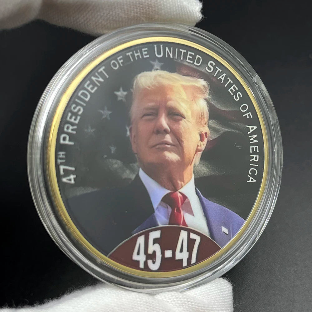 2025 Donald Trump Coin Collectibles 47th US President Challenge Coin MAGA Winning The Election Badge Trump Medal Souvenir