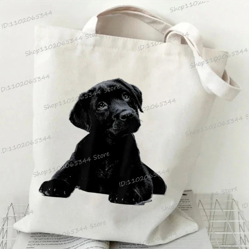 3D Animals Dog Print Shoulder Bag Women Men Cartoon Dog Tote Bags Student Casual Large-capacity Shopping Harajuku Canvas Handbag