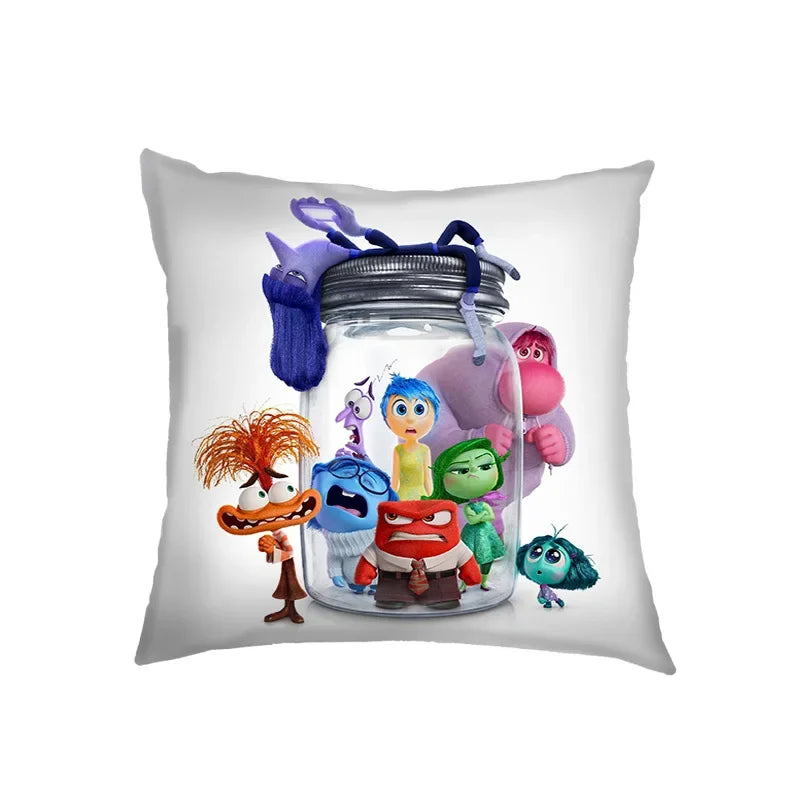 Inside Out 2 Envy Anger Anxiety Disgust Peach Skin Velvet Pillowcase Anime Peripheral Sofa Cushion Waist Pillow Birthday Gifts