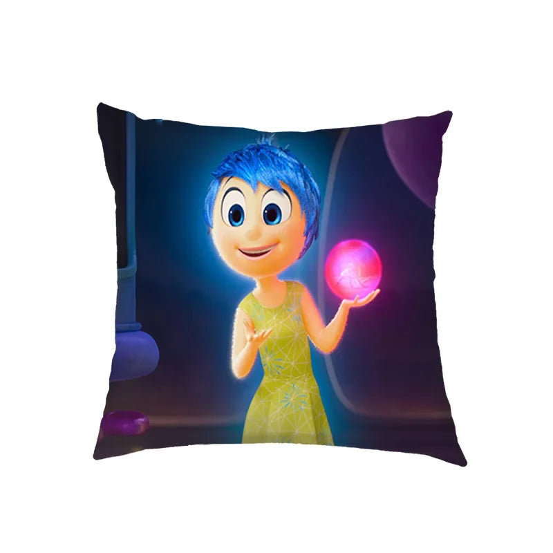 Inside Out 2 Envy Anger Anxiety Disgust Peach Skin Velvet Pillowcase Anime Peripheral Sofa Cushion Waist Pillow Birthday Gifts