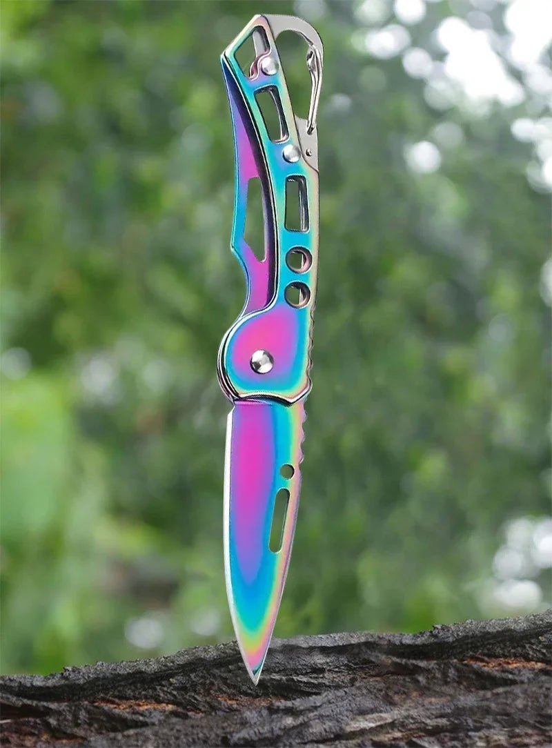 Stainless Steel Keychain Folding Knife Outdoor Carrying Knife Mirror Sharp Pocket Knife Fruit Knife Folding Knife Outdoor Tool