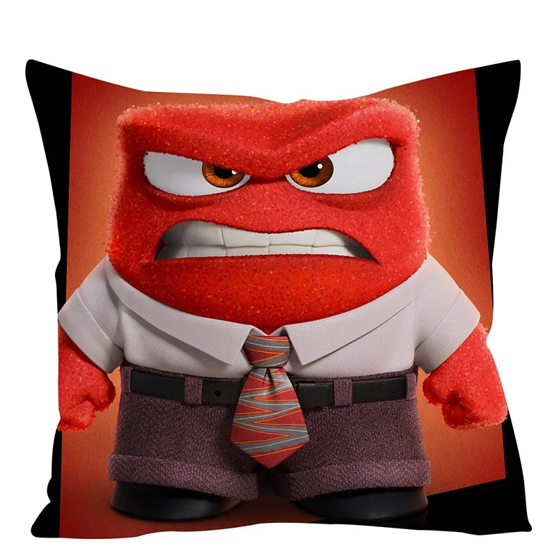 Inside Out 2 Envy Anger Anxiety Disgust Peach Skin Velvet Pillowcase Anime Peripheral Sofa Cushion Waist Pillow Birthday Gifts