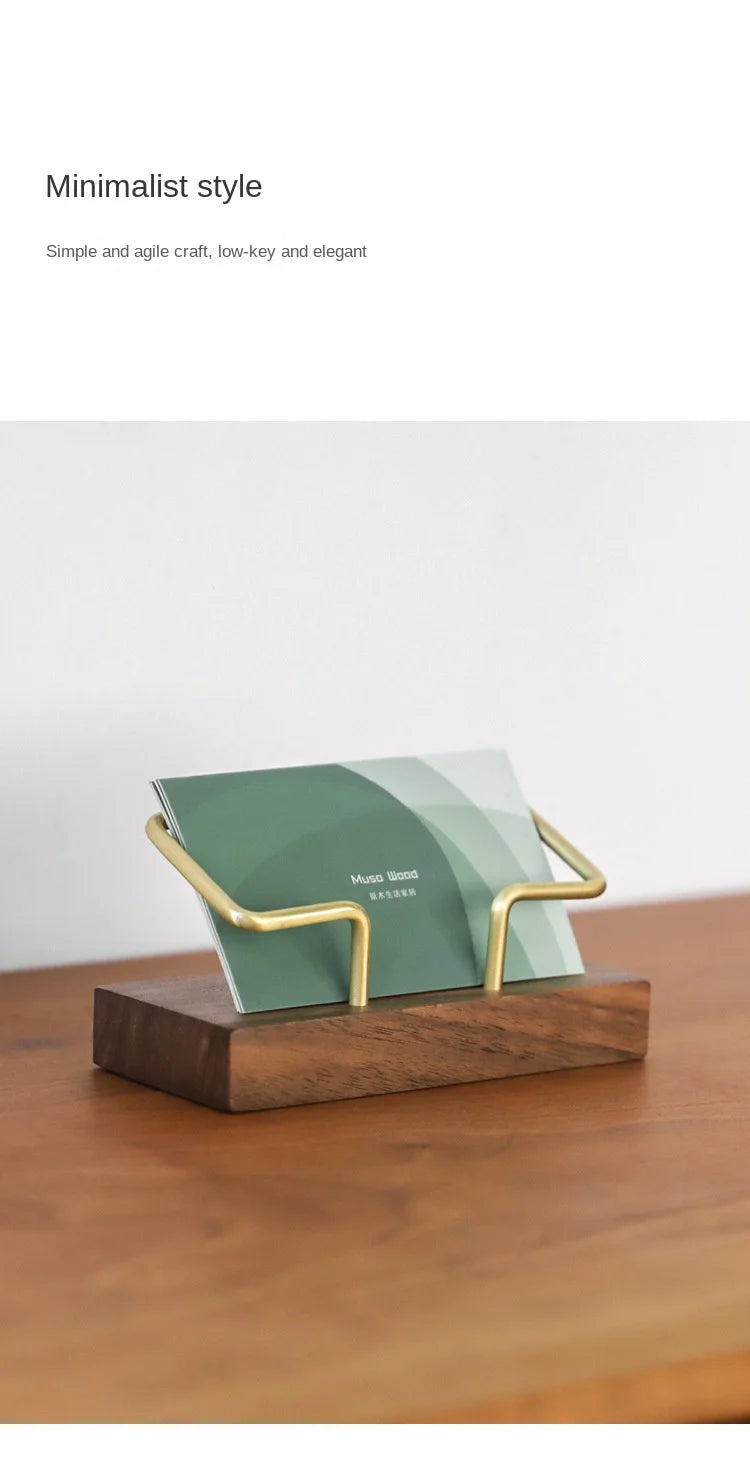 Business Card Holder Organizer Office Desk Display Stand Memo Counter Accessories Tabletop Shelf Home Wooden Card Holder Storage