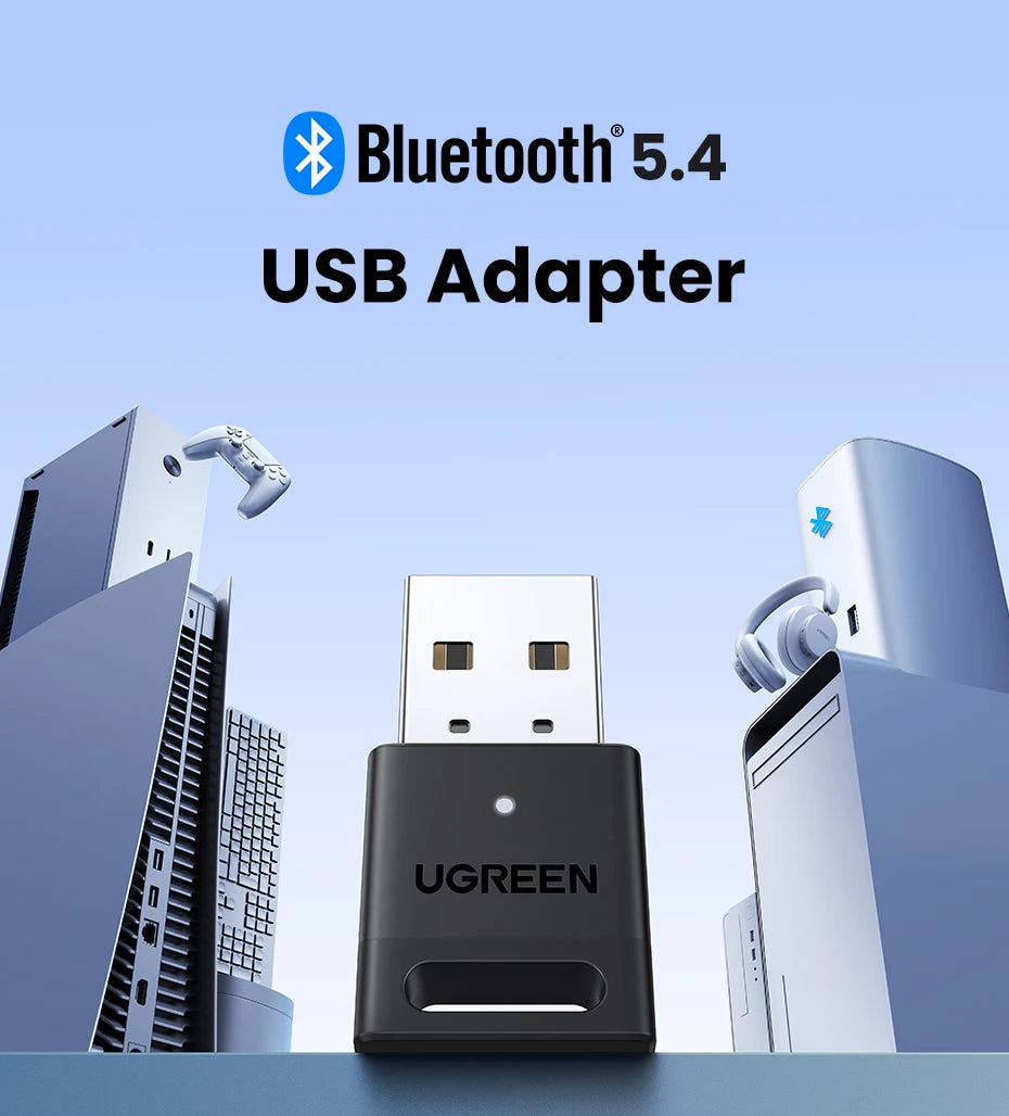 USB Bluetooth Adapter Bluetooth Dongle 5.4 Adapter for PC Bluetooth Receiver & Transmitter for Bluetooth Keyboard/Mouse