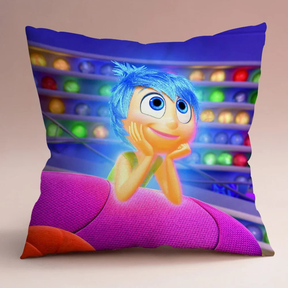 Inside Out 2 Envy Anger Anxiety Disgust Peach Skin Velvet Pillowcase Anime Peripheral Sofa Cushion Waist Pillow Birthday Gifts